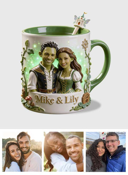 Green Ogre Character - Personalized Shrek Set Accent Mug with Acrylic Stirrers