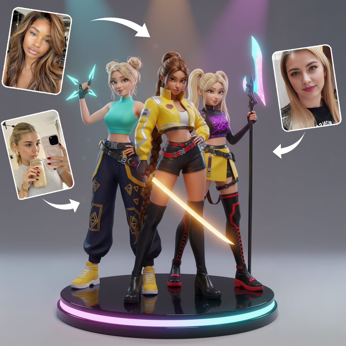 Besties K-Pop Hunters Edition - Personalized Bestie Custom Shaped Acrylic Plaque