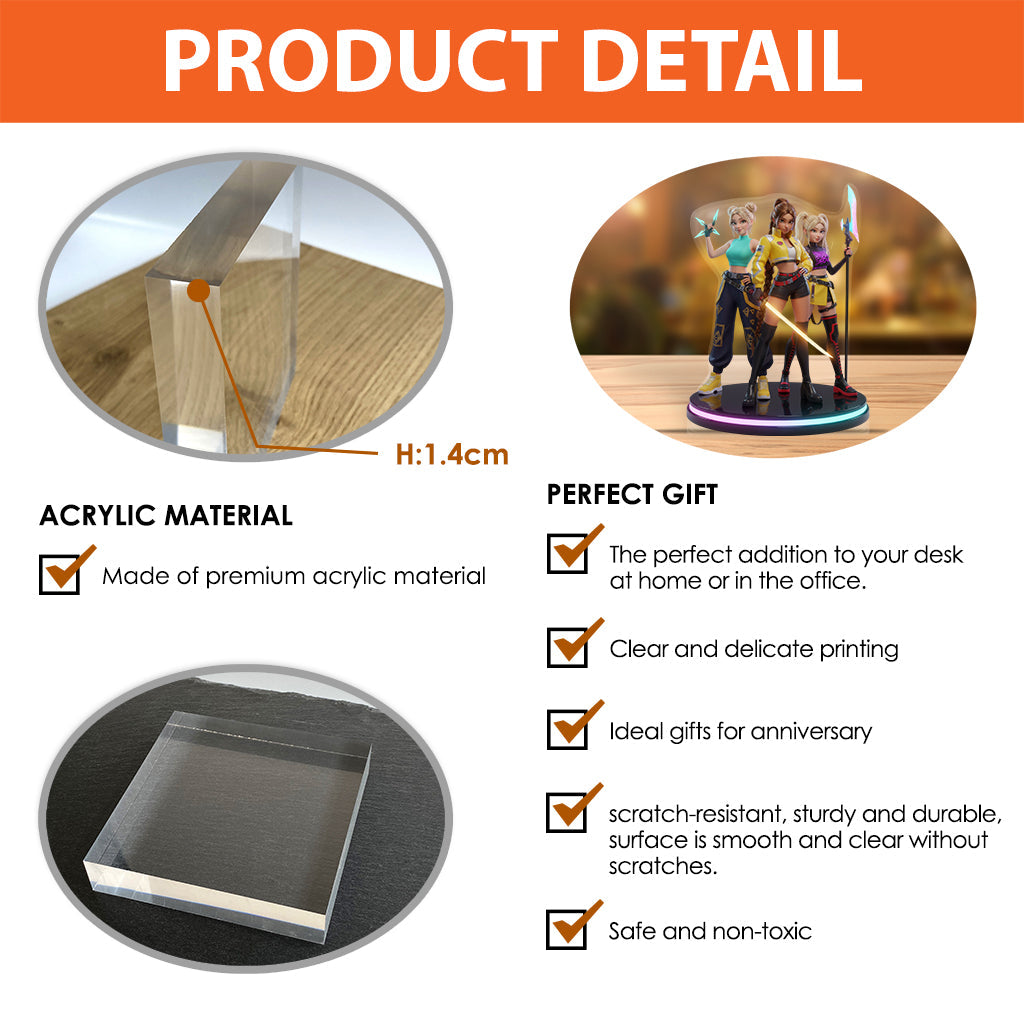 Besties K-Pop Hunters Edition - Personalized Bestie Custom Shaped Acrylic Plaque