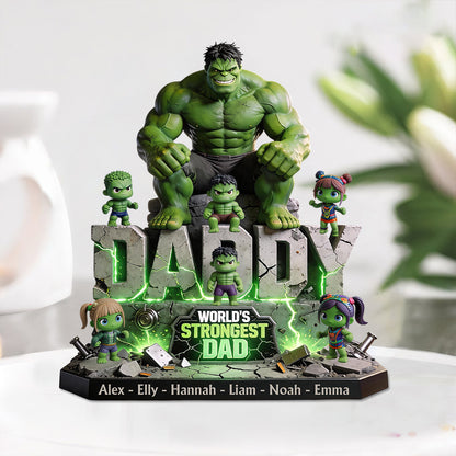 Big Green Monster, Super Dad - Personalized Marvelous Universe Custom Shaped Acrylic Plaque