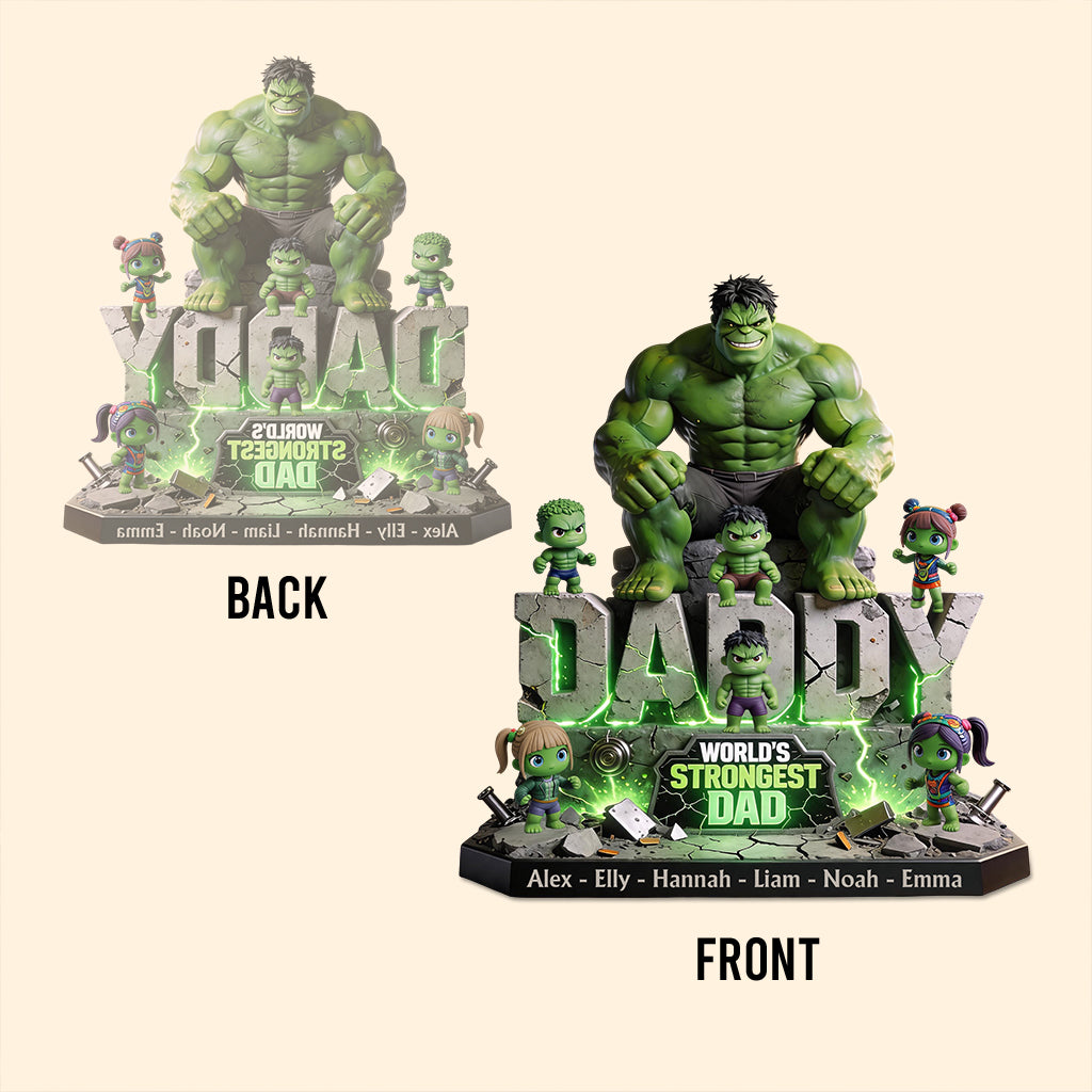 Big Green Monster, Super Dad - Personalized Marvelous Universe Custom Shaped Acrylic Plaque