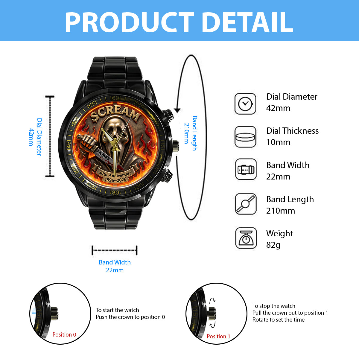 30th Anniversary - Personalized Scream Hand Watch