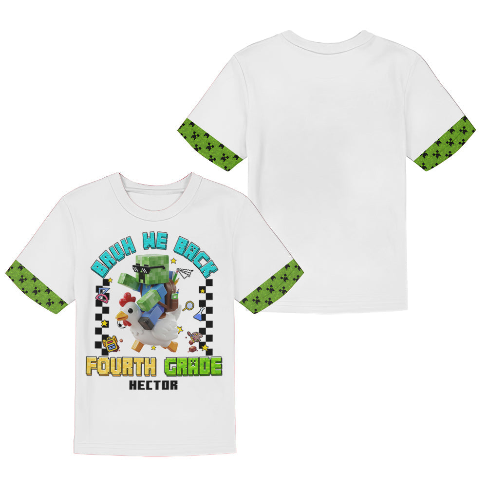 Bruh We Back - Personalized Block World Kid T-shirt & Shorts