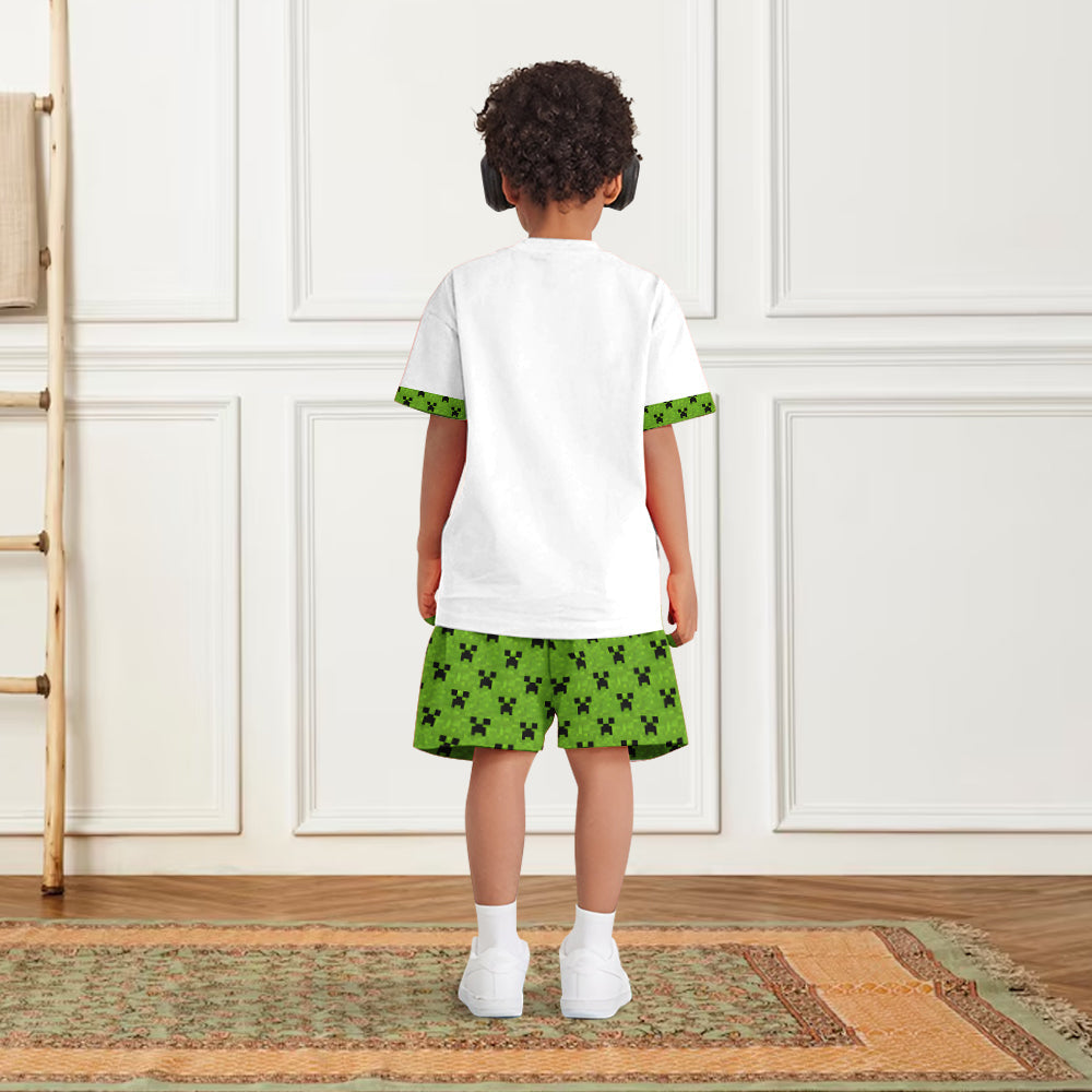 Bruh We Back - Personalized Block World Kid T-shirt & Shorts