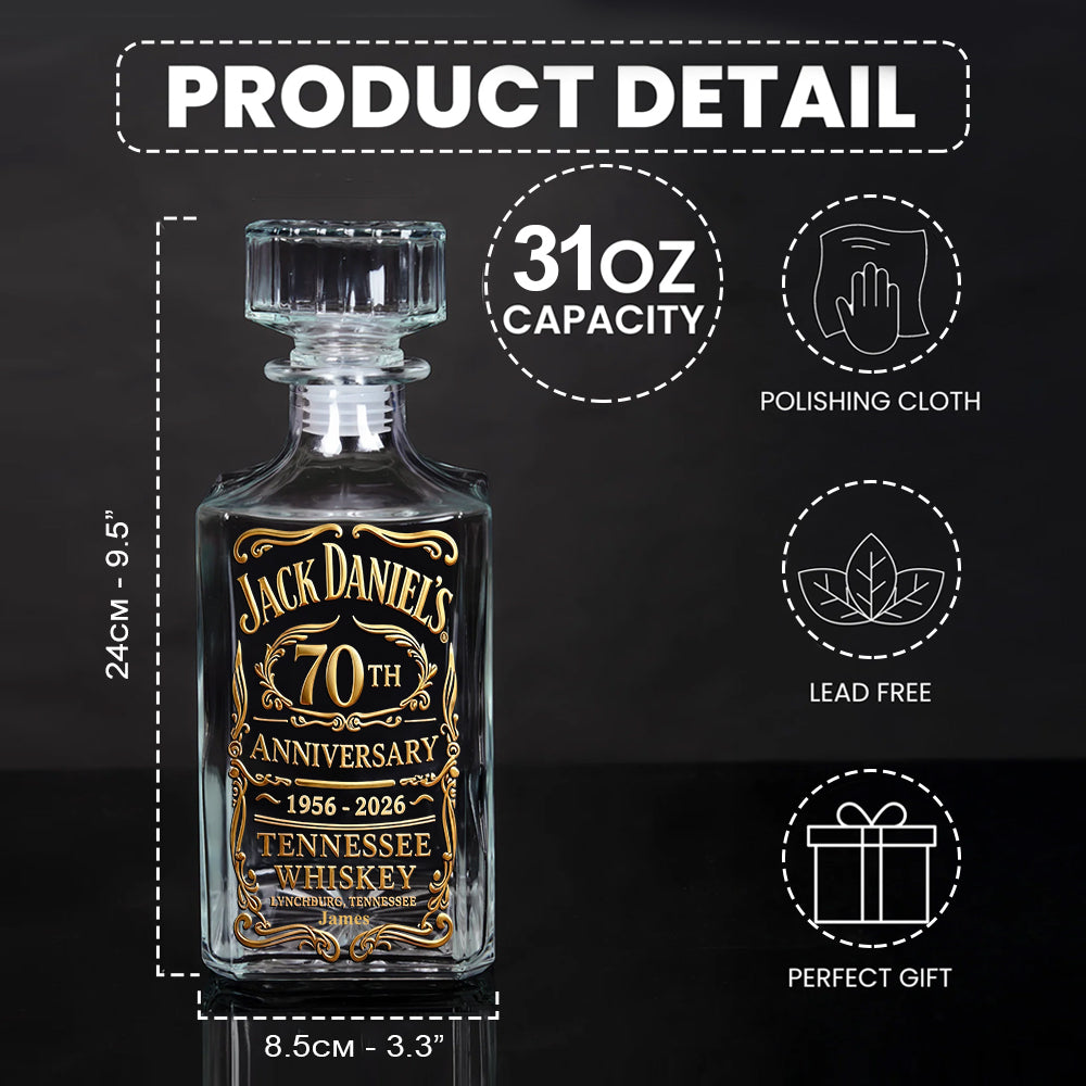 Tennessee Heritage 70th Anniversary Whiskey Set - Personalized Whisky Whiskey Decanter Set