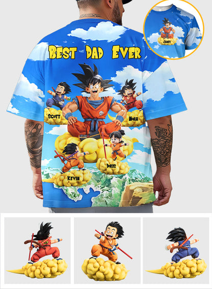 Gift For Father Strong Dad - Personalized Seven Balls All Over Shirt