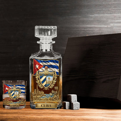 Proud Cuba - Personalized Expats Whiskey Decanter Set