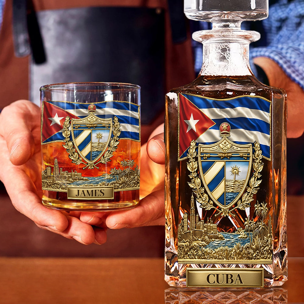 Proud Cuba - Personalized Expats Whiskey Decanter Set