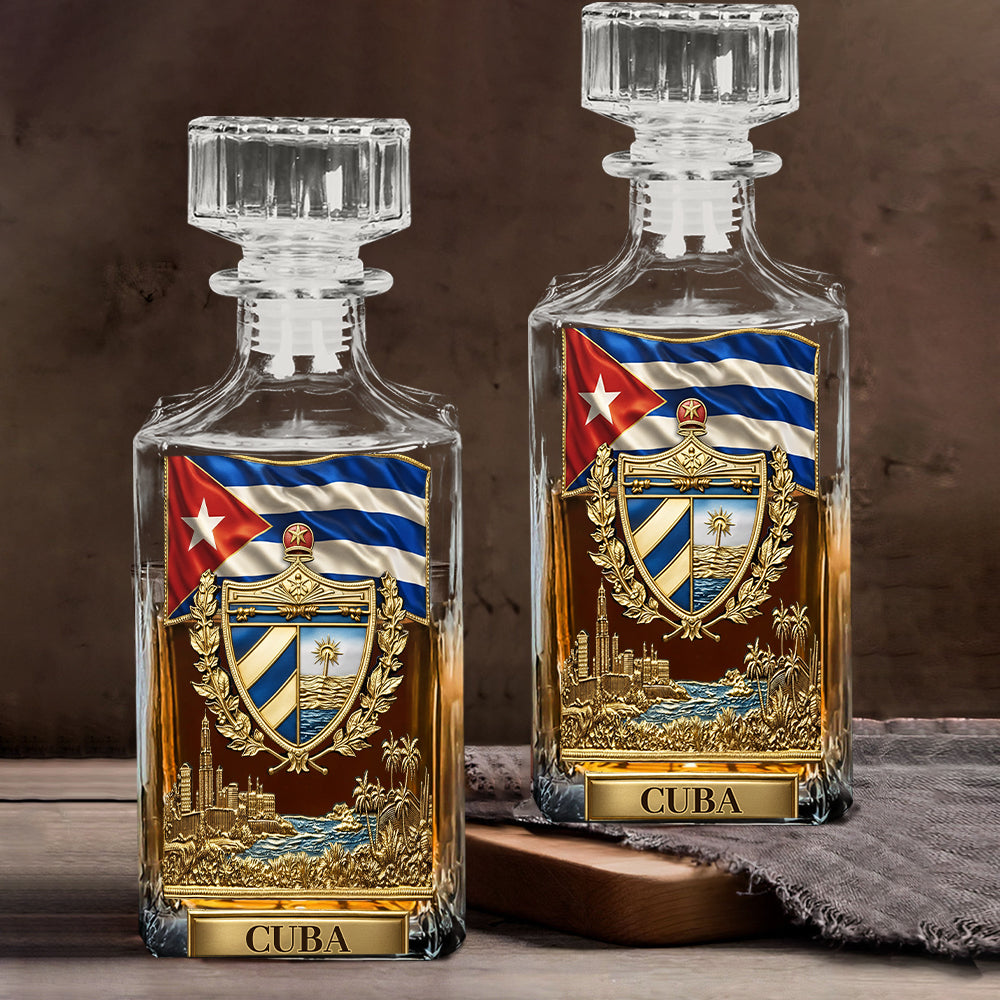 Proud Cuba - Personalized Expats Whiskey Decanter Set