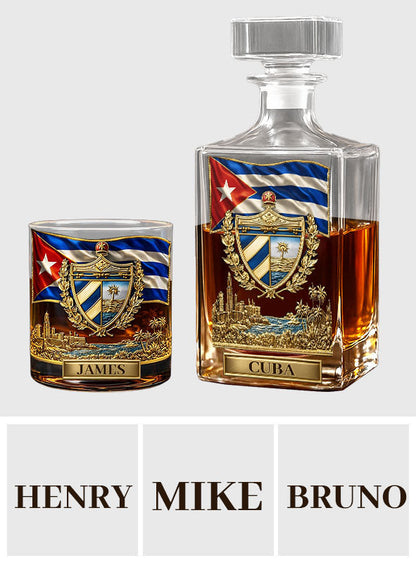 Proud Cuba - Personalized Expats Whiskey Decanter Set