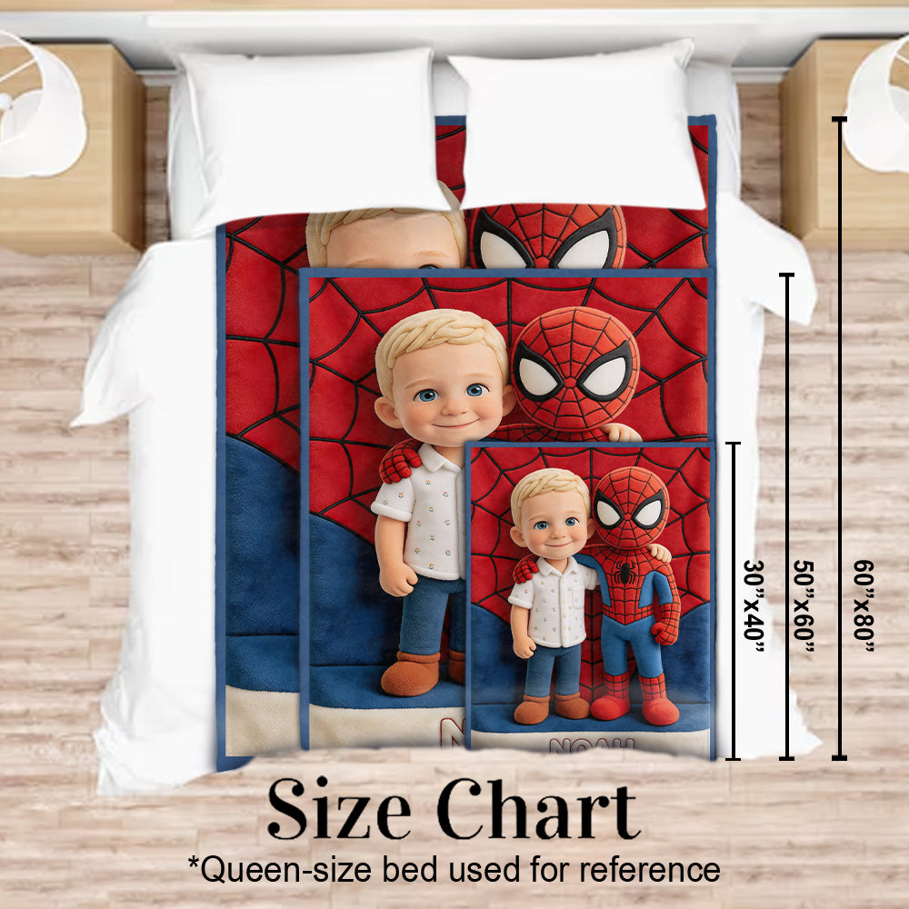 Custom Any Photo, Any Character - Personalized Spider Blanket