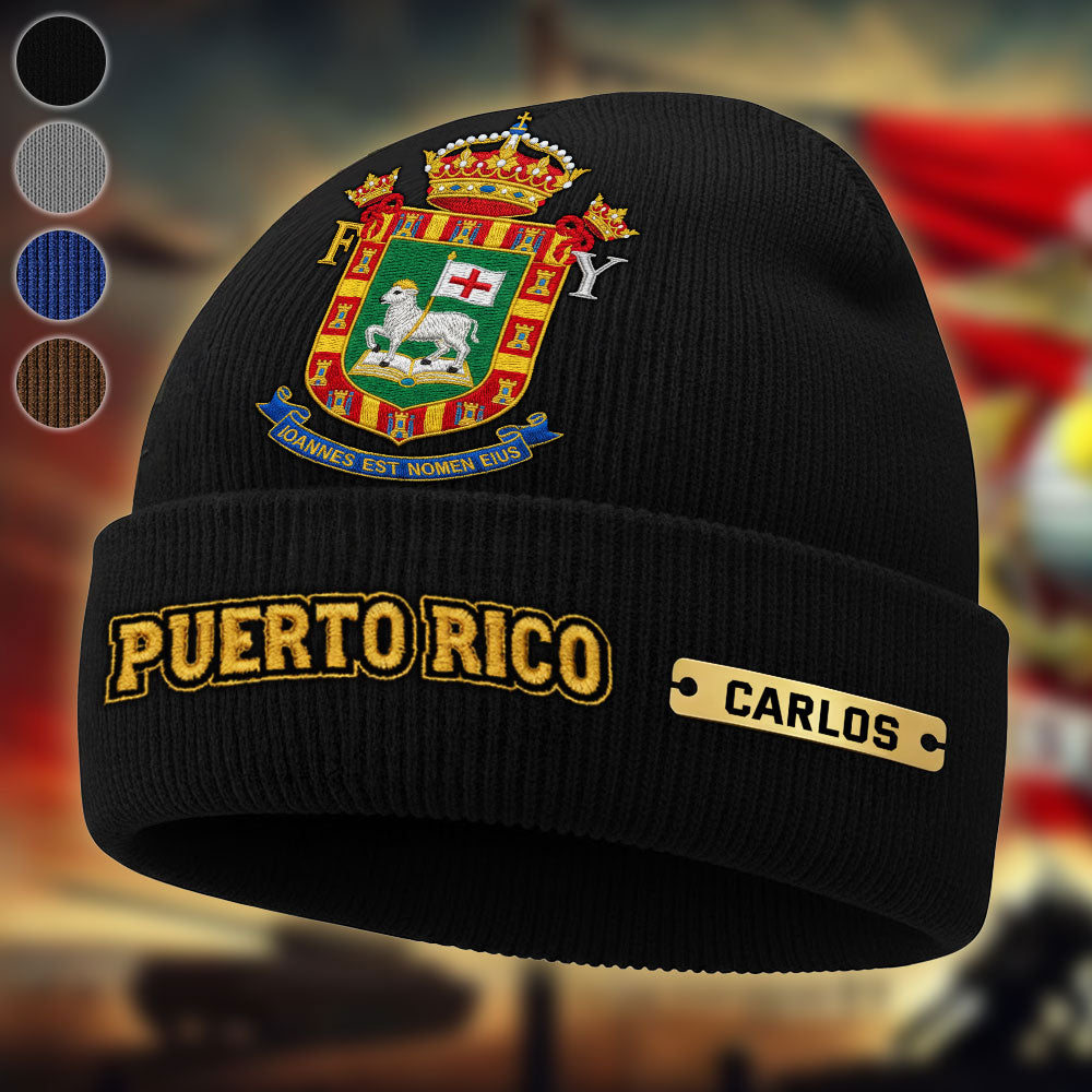 Proud Puerto Rico - Personalized Expats Beanie Hat