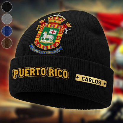 Proud Puerto Rico - Personalized Expats Beanie Hat