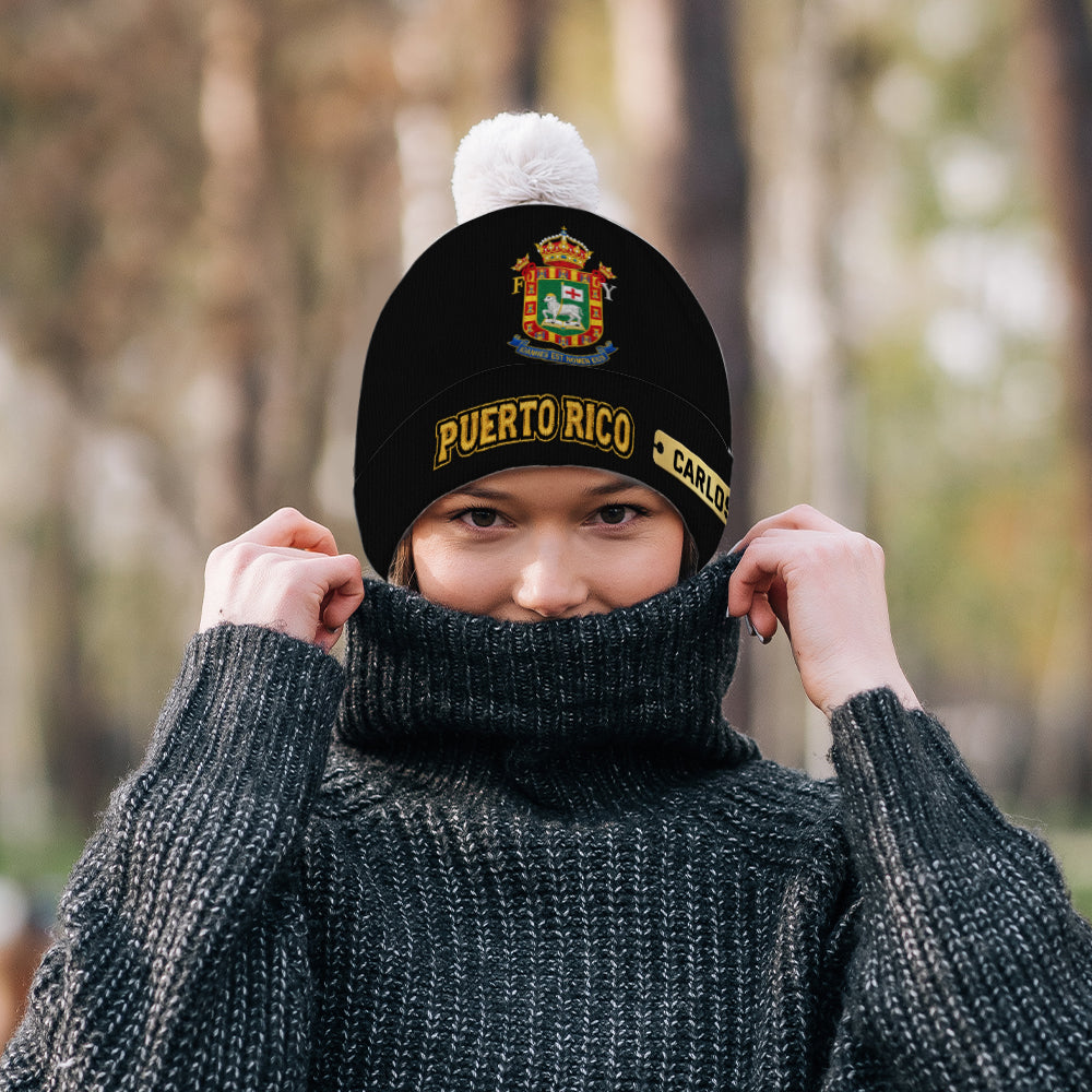 Proud Puerto Rico - Personalized Expats Beanie Hat