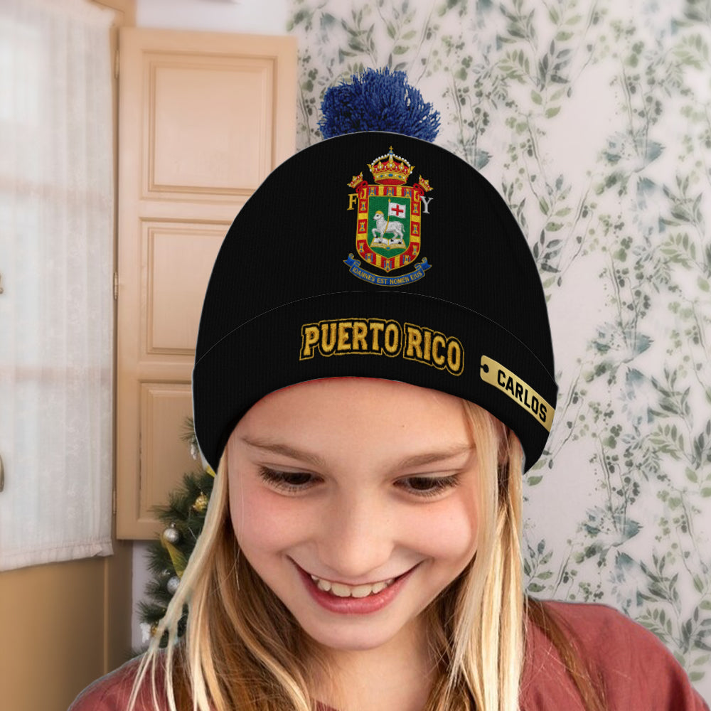 Proud Puerto Rico - Personalized Expats Beanie Hat