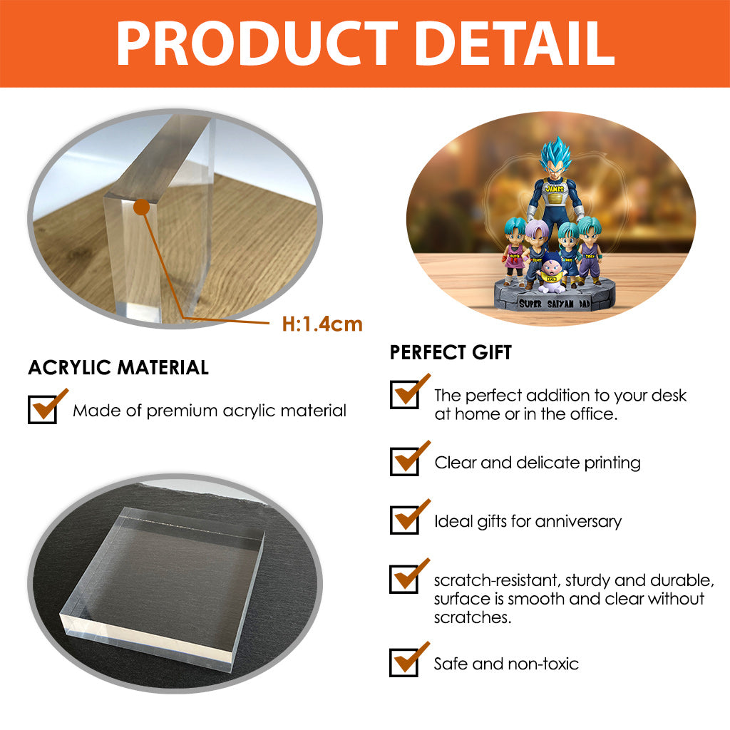 Christmas Gift for Dad - Brave Dad Personalized Seven Balls Custom Acrylic Plaque