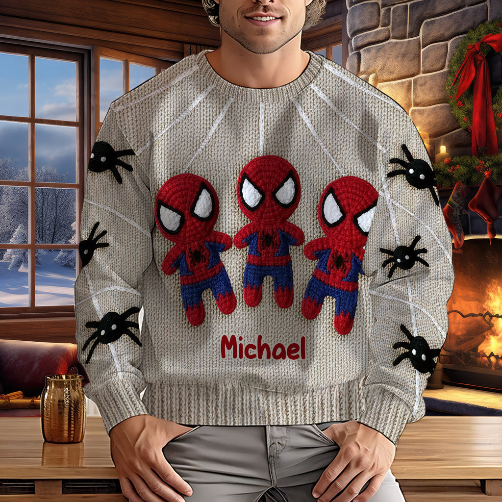 Spider Hero - Personalized Superhero Ugly Sweater