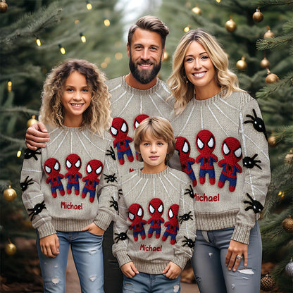 Spider Hero - Personalized Superhero Ugly Sweater