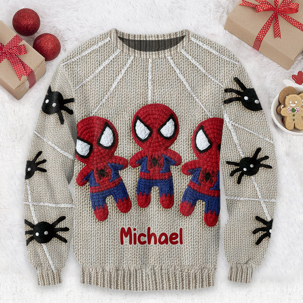 Spider Hero - Personalized Superhero Ugly Sweater