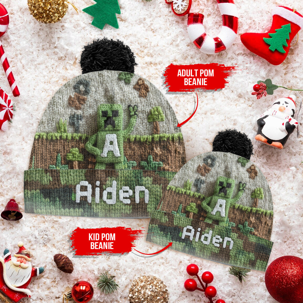 Pixel Winter - Personalized Kid Beanie Hat