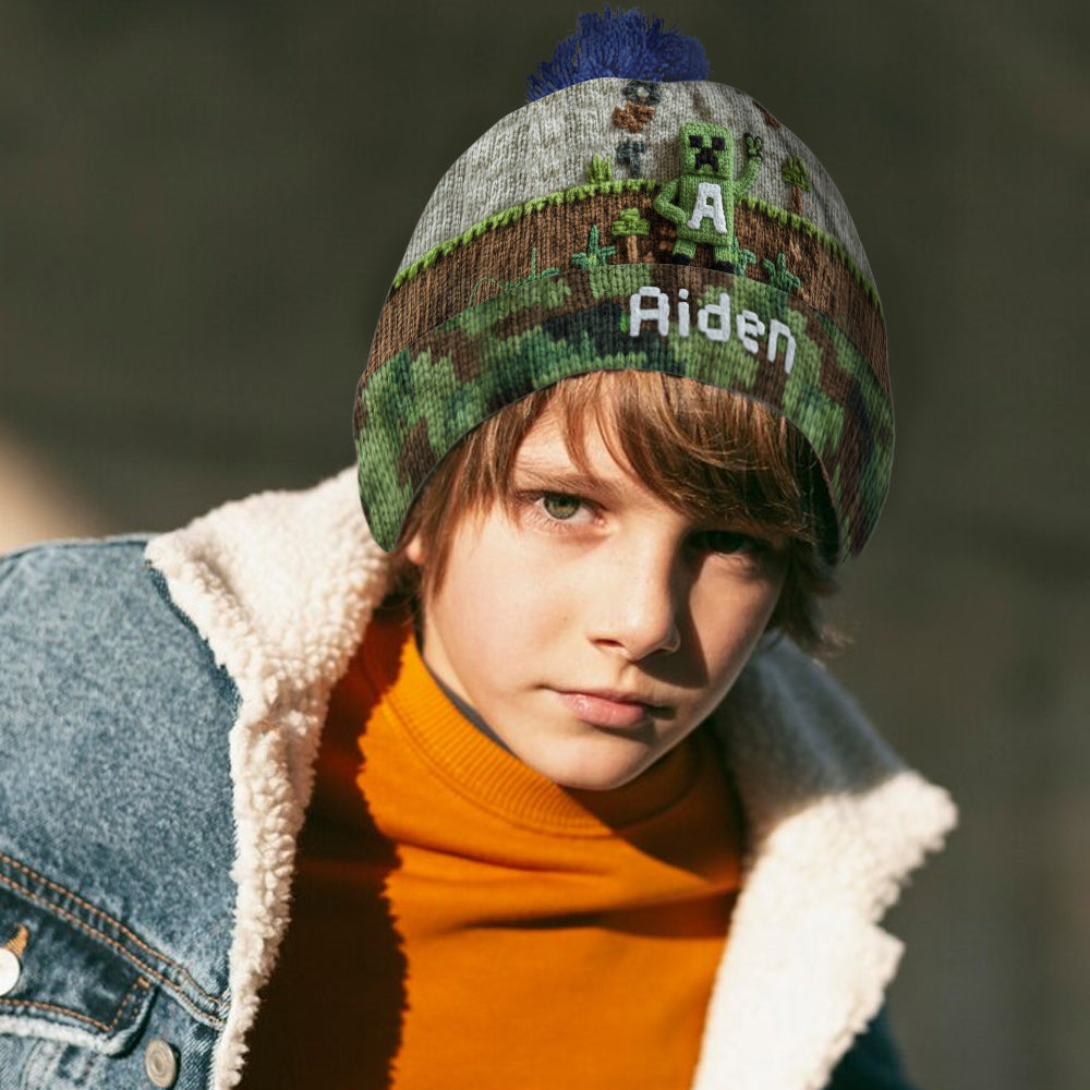 Pixel Winter - Personalized Kid Beanie Hat