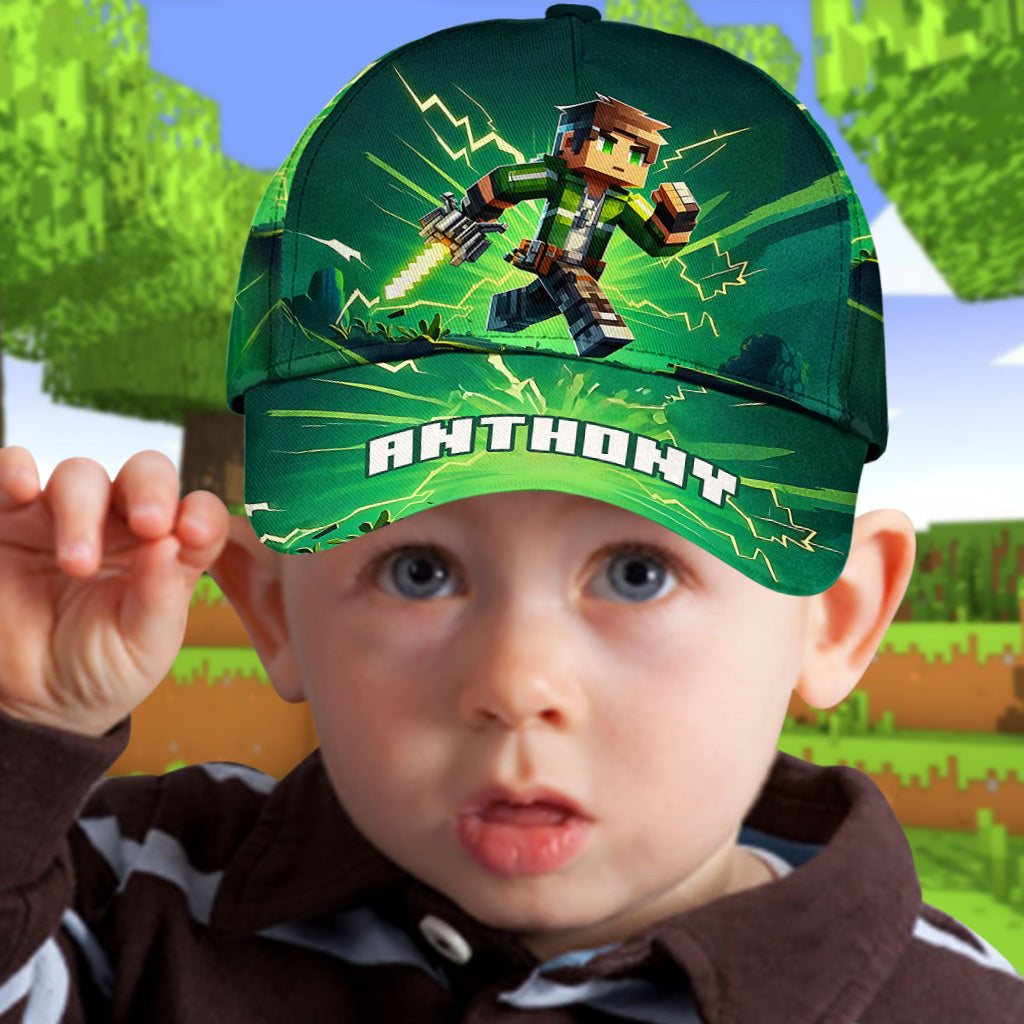 Gift For Block World Loving Kid - Personalized Block World Classic Cap