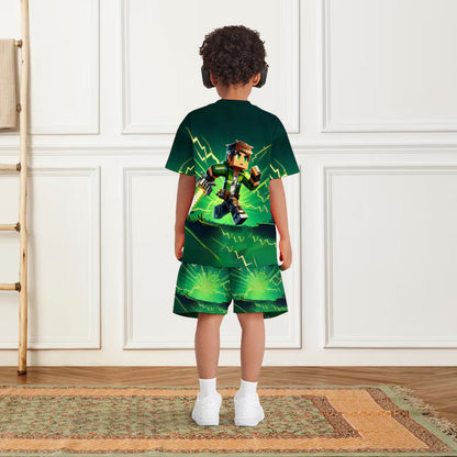 Gift For Block World Loving Kid - Personalized Block World Kid T-shirt & Shorts