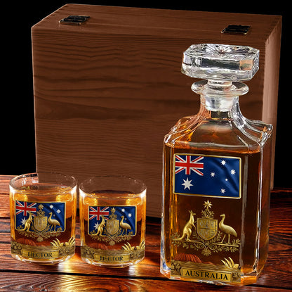 Proud Aussie Spirit - Personalized Expats Whiskey Decanter Set