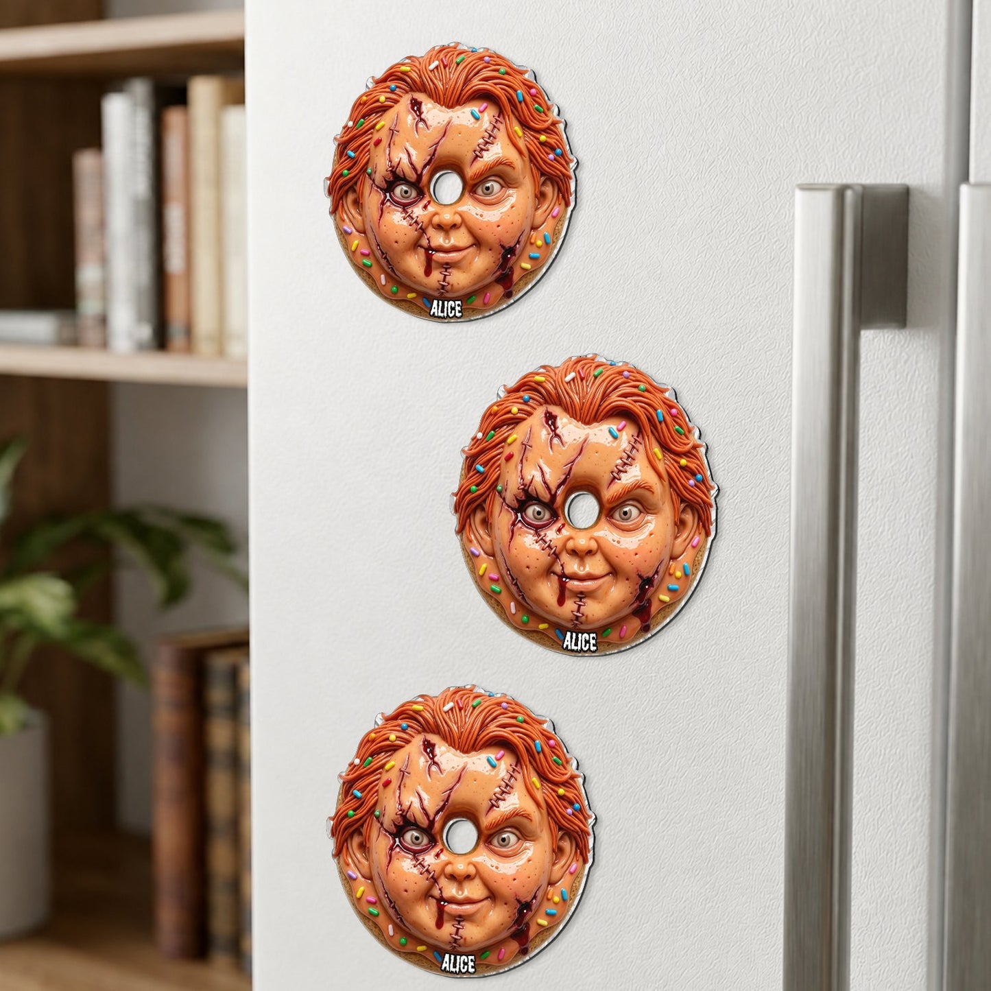 Funny Horror Food - Personalized Horror Character 3D Magnet
