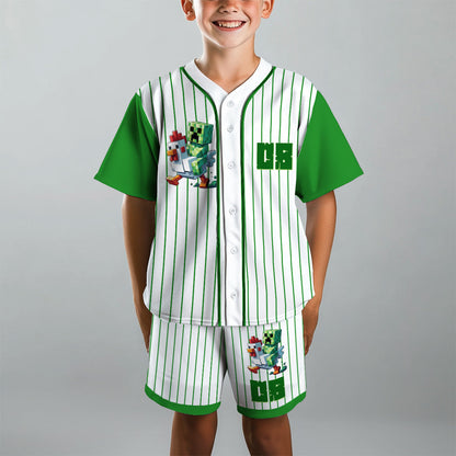 Fun Block World - Personalized Block World Kid Jersey Shirt & Shorts