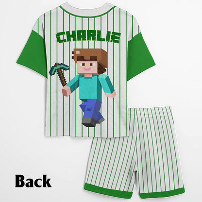 Fun Block World - Personalized Block World Kid Jersey Shirt & Shorts