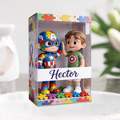 Autism Superhero - Personalized Autism Awareness Custom Shaped Acrylic Plaque