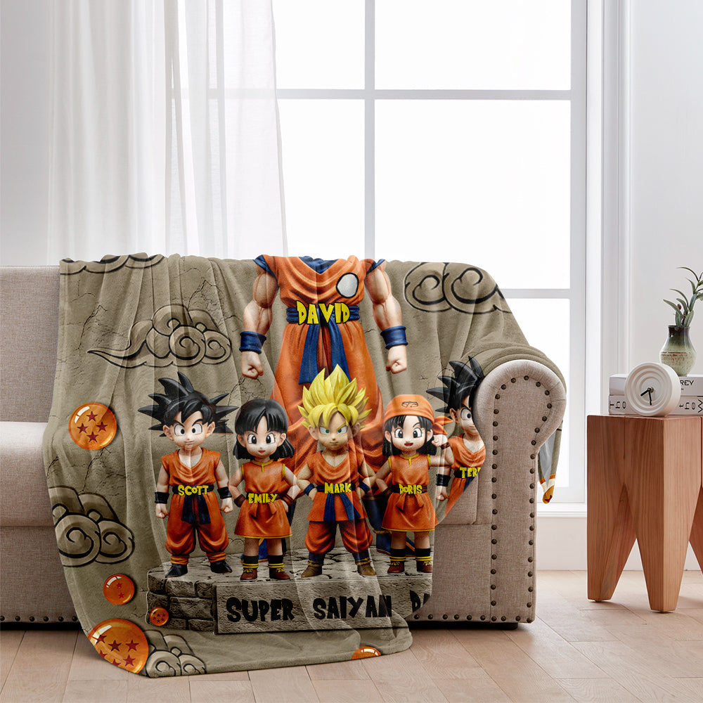 Strong Papa - Personalized Seven Balls Blanket