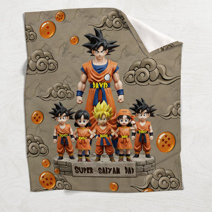 Strong Papa - Personalized Seven Balls Blanket