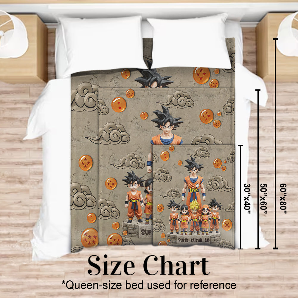 Strong Papa - Personalized Seven Balls Blanket