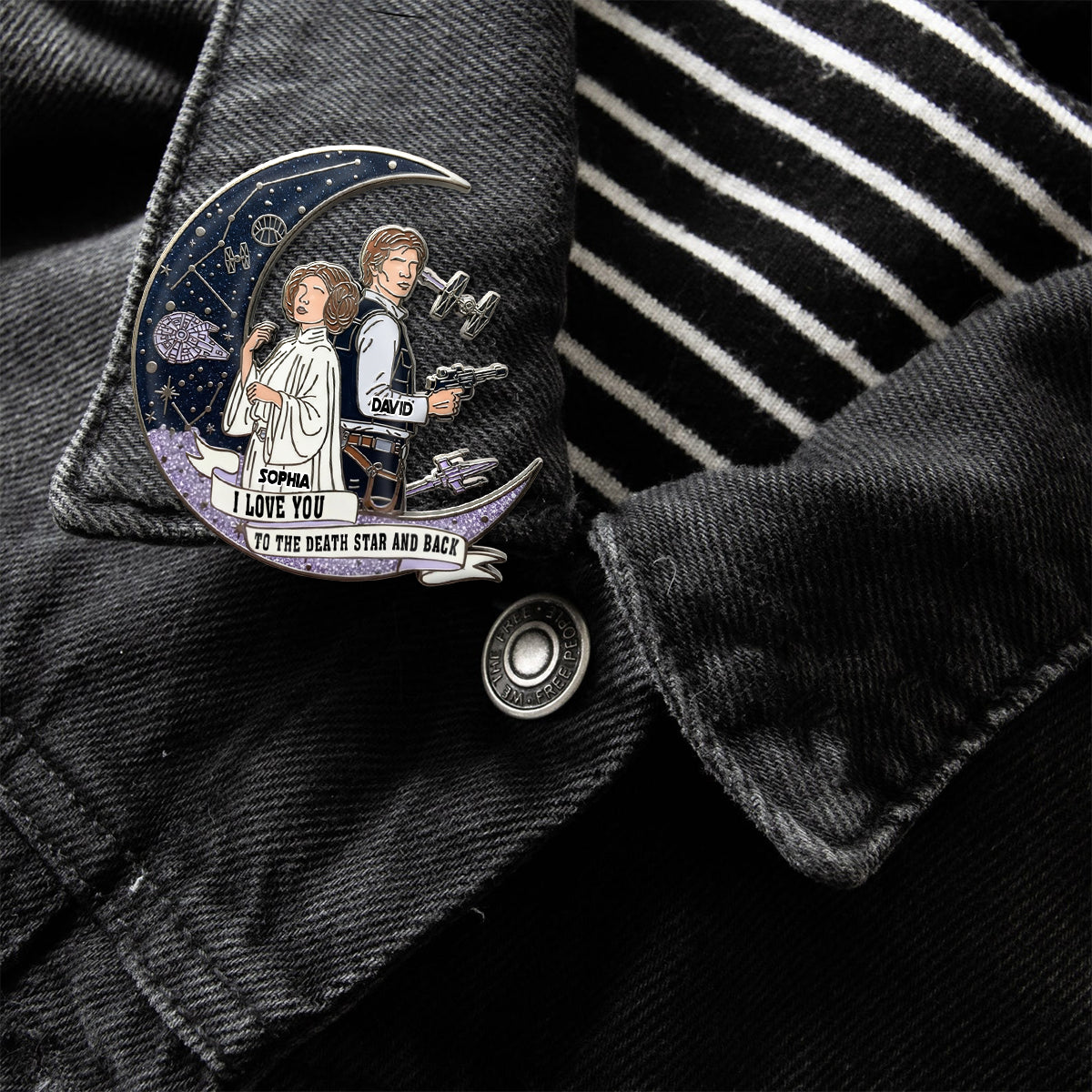 I Love You To The Death Star And Back - Personalized The Force Pin