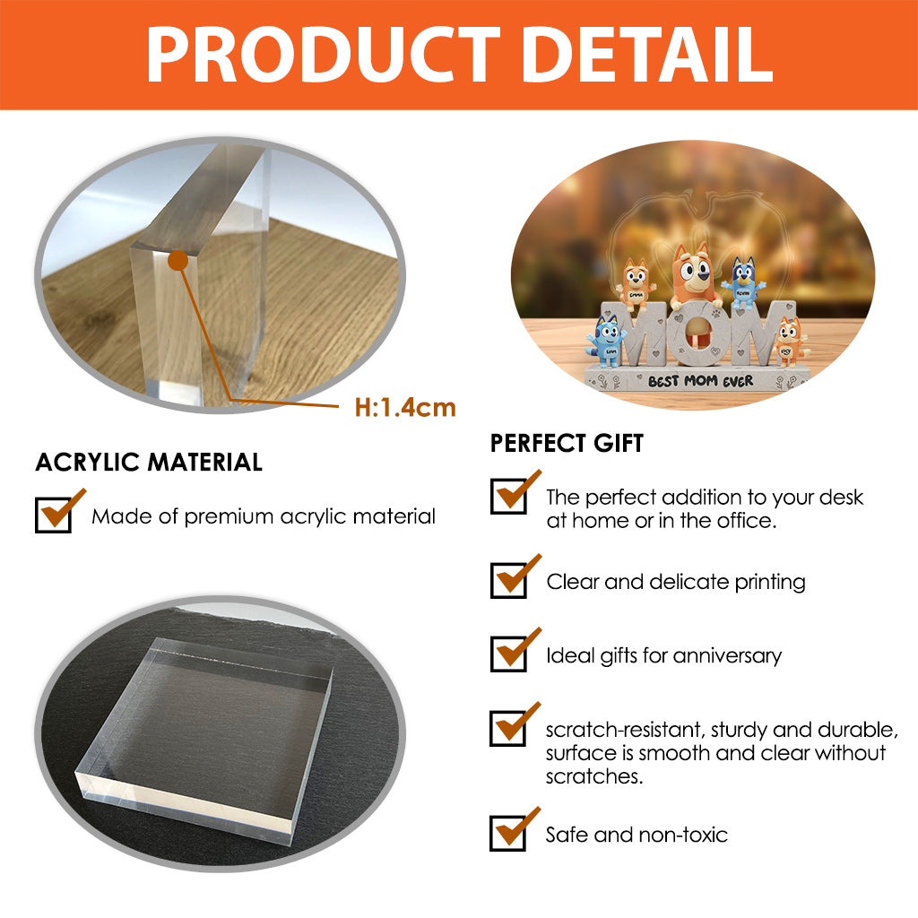 We Love You Christmas Gift for Mom, Grandma - Personalized Mother Custom Shaped Acrylic Plaque