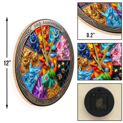 30th Anniversary - Personalized Monster Trainer Wall Clock