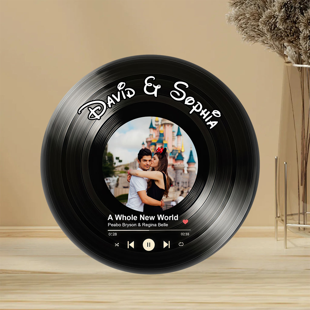 Vinyl Record with Photo - Personalized Couple Custom Shaped Acrylic Plaque