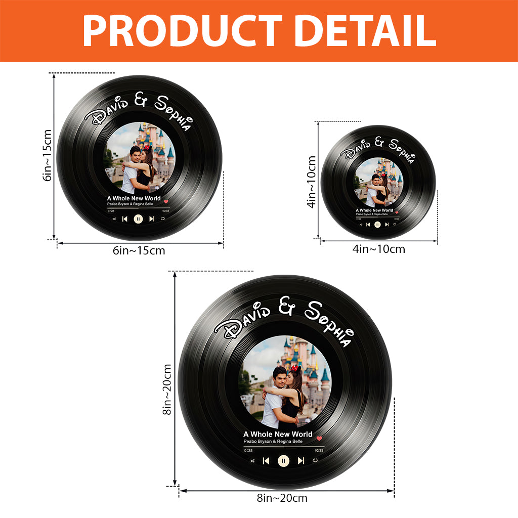 Vinyl Record with Photo - Personalized Couple Custom Shaped Acrylic Plaque
