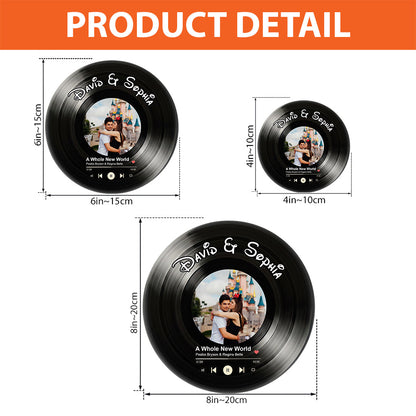 Vinyl Record with Photo - Personalized Couple Custom Shaped Acrylic Plaque