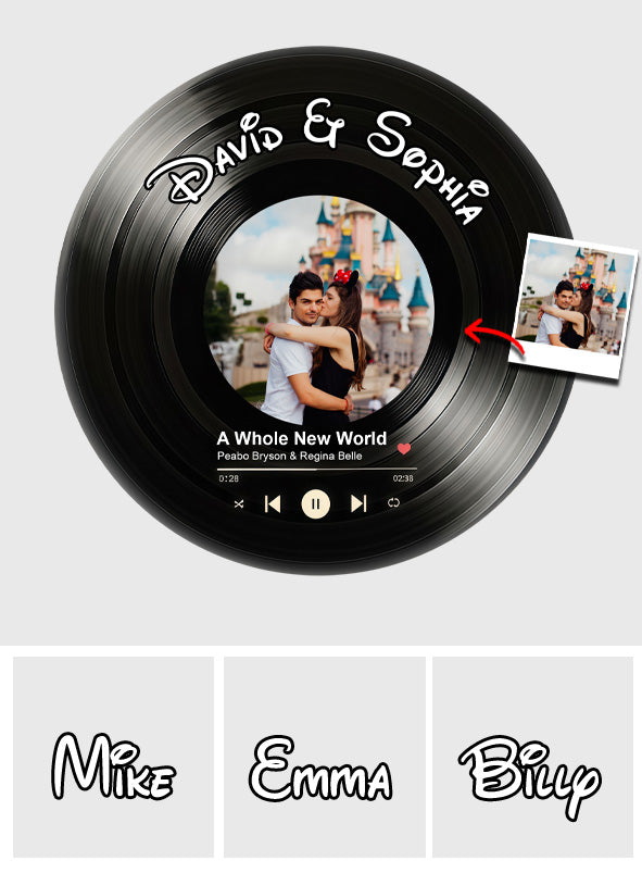 Vinyl Record with Photo - Personalized Couple Custom Shaped Acrylic Plaque