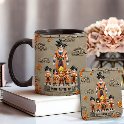Strong Papa - Personalized Seven Balls Accent Mug