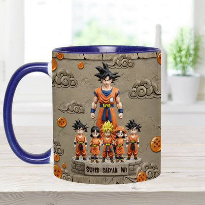 Strong Papa - Personalized Seven Balls Accent Mug