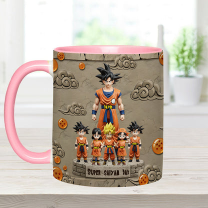 Strong Papa - Personalized Seven Balls Accent Mug
