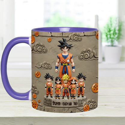 Strong Papa - Personalized Seven Balls Accent Mug