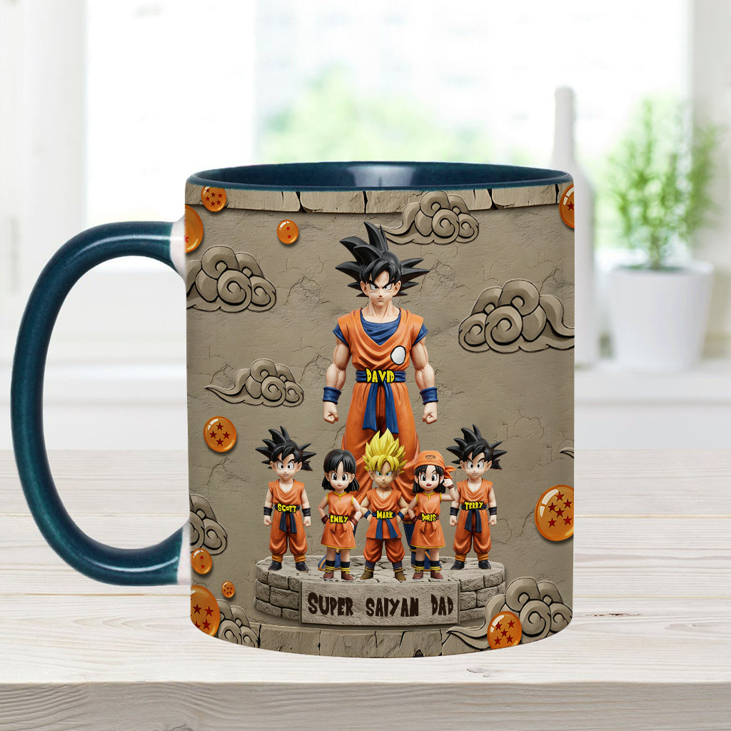 Strong Papa - Personalized Seven Balls Accent Mug