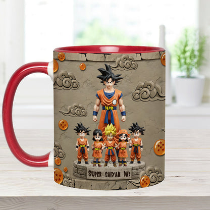Strong Papa - Personalized Seven Balls Accent Mug