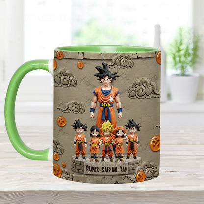 Strong Papa - Personalized Seven Balls Accent Mug