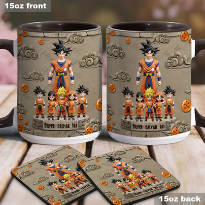 Strong Papa - Personalized Seven Balls Accent Mug